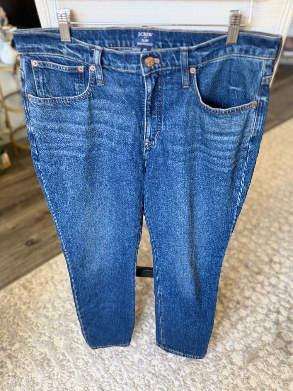 J.Crew Slim Boyfriend Jeans Medium Wash Stretch Denim Size 30 - Picture 2 of 7